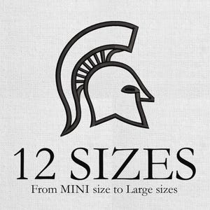 Spartan Head Outline embroidery design, mini spartan embroidery file, Machine Embroidery Design