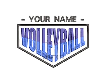 Volleyball name team embroidery design, Volleyball Embroidery Designs, Split Volleyball Embroidery, Volleyball Embroidery, 4 Sizes