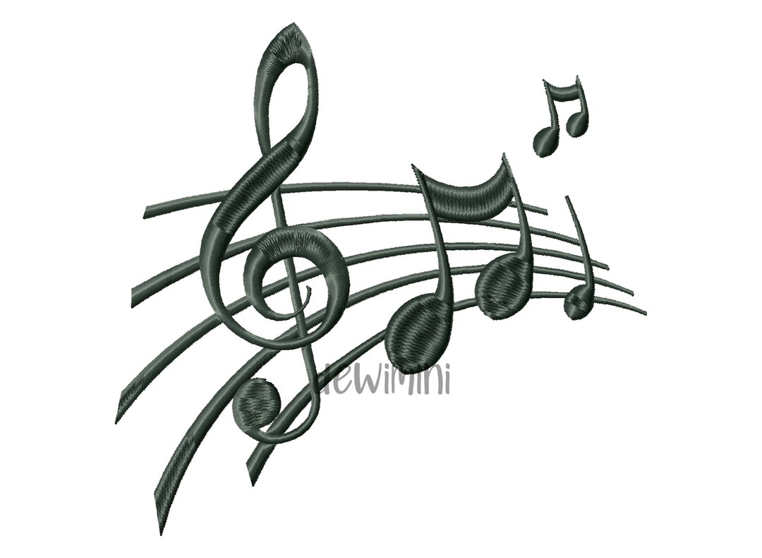 Music Notes Embroidery Design, Music Embroidery Designs, Machine