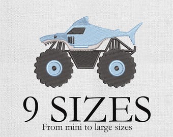 Monster Truck Embroidery Design. Monster Truck mini design. Monster Truck Silhouette. Machine Embroidery Design. Vehicle embroidery