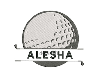 Golf Split Name Embroidery Design, Sport Embroidery (Digital Download)