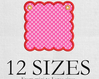 Scallop Banner Embroidery Design. Banner Applique Embroidery Design. Basic Shape embroidery. Banner In The Hoop. Party Banner Embroidery