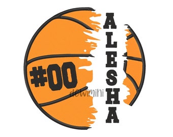 Split Basketball Ball Embroidery Design, Basketball embroidery design, Sport Embroidery Design, Machine Embroidery Design, 5 Sizes