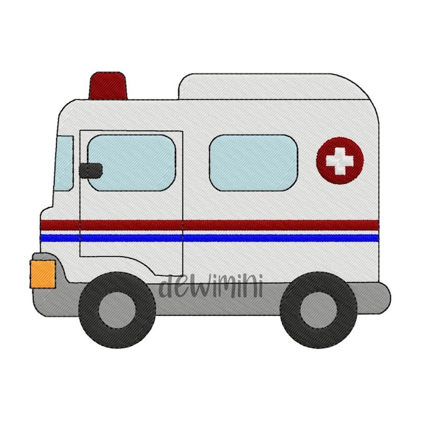 Ambulance Embroidery Design, Emergency Vehicle Embroidery, boy emergency Embroidery, vehicle car Embroidery, 5 Sizes