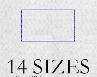 Design de Bordado Retangular. Design de Bordado à Máquina. Design de Bordado Mini Retângulo. Design de Bordado com Formas Básicas. Download instantâneo.
