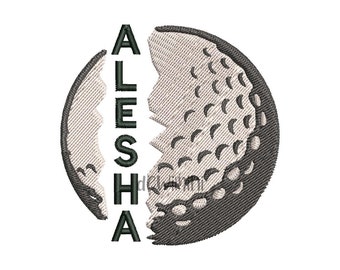 Golf split name Vertical Embroidery Design, Golf  Embroidery Design, Sport Embroidery Design, 4 Sizes