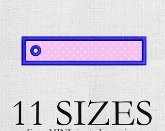 Rectangle Key Tag Embroidery Design. Rectangle Applique Embroidery Design. Rectangle mini Embroidery. Rectangle Embroidery Design