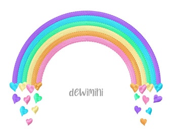 Rainbow embroidery designs, Cloud embroidery design, Baby girl embroidery file, sky rainbow Embroidery Design, 5 Sizes