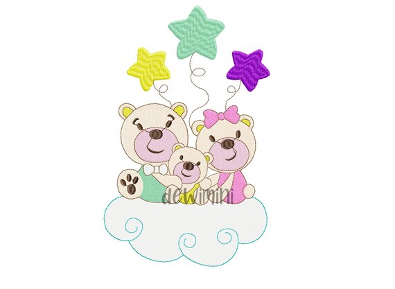 Bear embroidery design, Animal embroidery