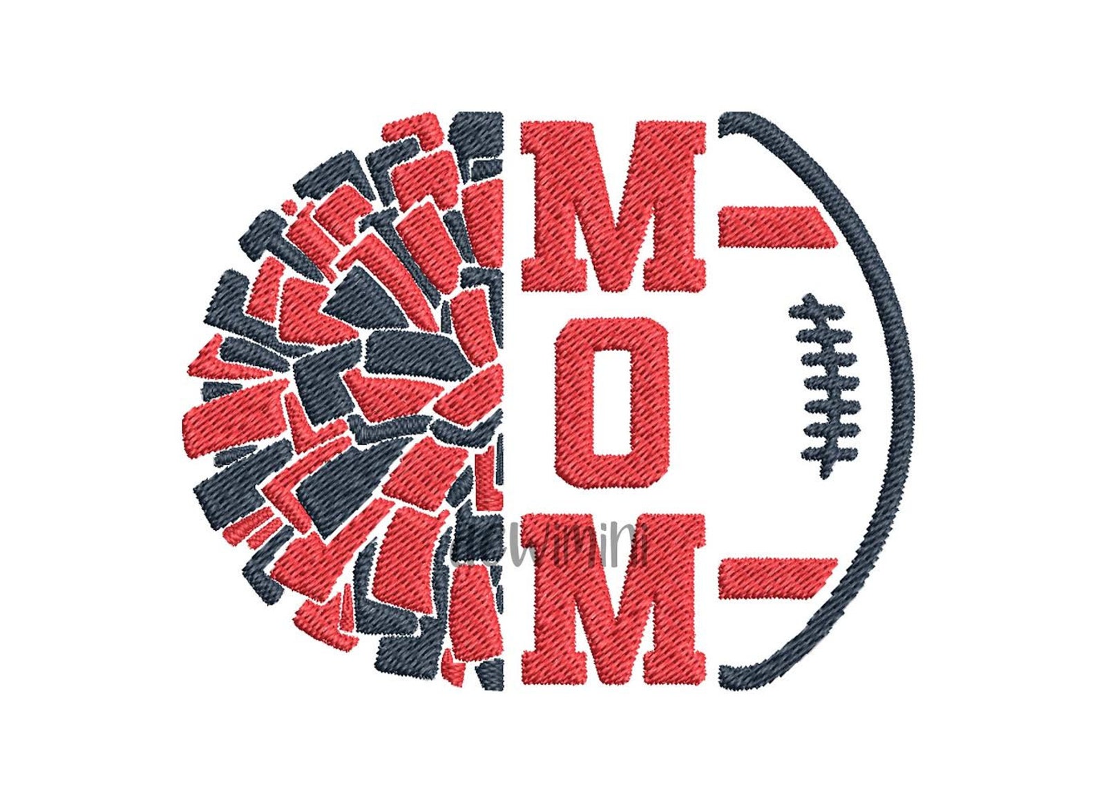 American Football Mom Embroidery Design, American Football Split Name ...