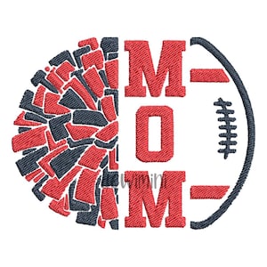 American football mom embroidery design, American football split name with heart,Sport Embroidery Design,Football Embroidery Design, 4 Sizes