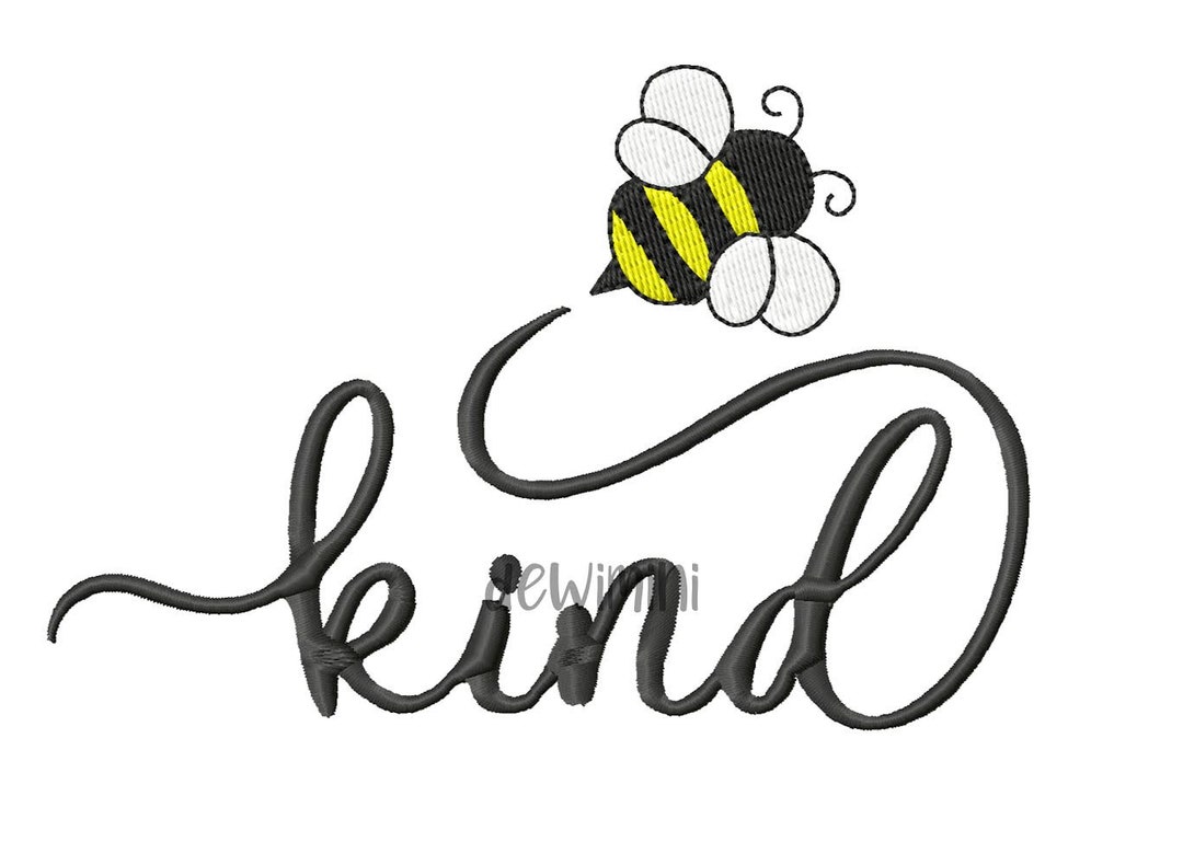 Cute Bee Kind Embroidery Design, Honey Bee Embroidery Designs,bumble
