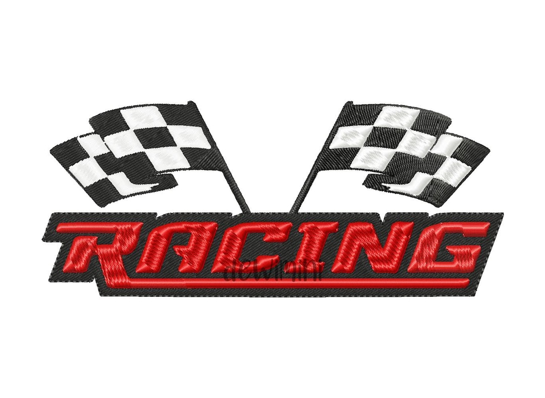 Checkered Racing Flags Embroidery Design, Formula 1 Flag Embroidery ...