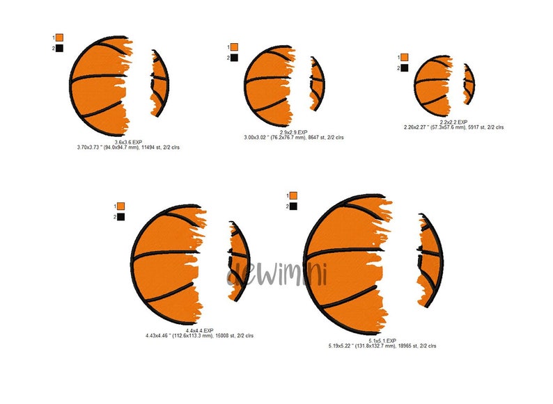 Split Basketball Ball Embroidery Design Basketball Embroidery Etsy