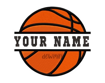 Split Name Basketball Ball Embroidery Design, Split Basketball Ball Embroidery Design, Basketball embroidery, Sport Embroidery, 5 Sizes