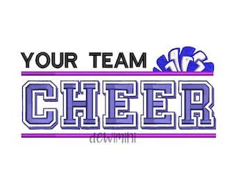 Cheerleaders team name custom embroidery design, Cheer Pom Pom Embroidery Design, Cheer Embroidery Design, Embroidery Designs, 4 Sizes