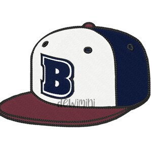 Broderidesign för basebollkeps, maskinbroderidesign med fyllnadsstygn, sportbroderidesign, basebollbroderi, 5 storlekar