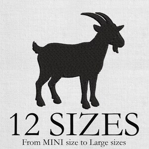 Goat Silhouette Embroidery Design - Mini Farm Animal Machine Embroidery File - Instant Download