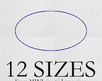 Oval Embroidery Design, Mini Basic Shape, Machine Embroidery (Digital Download)