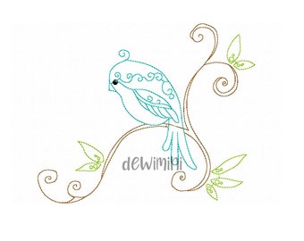 Bird Line Art embroidery designs, Birds embroidery designs,animals embroidery,5 Size