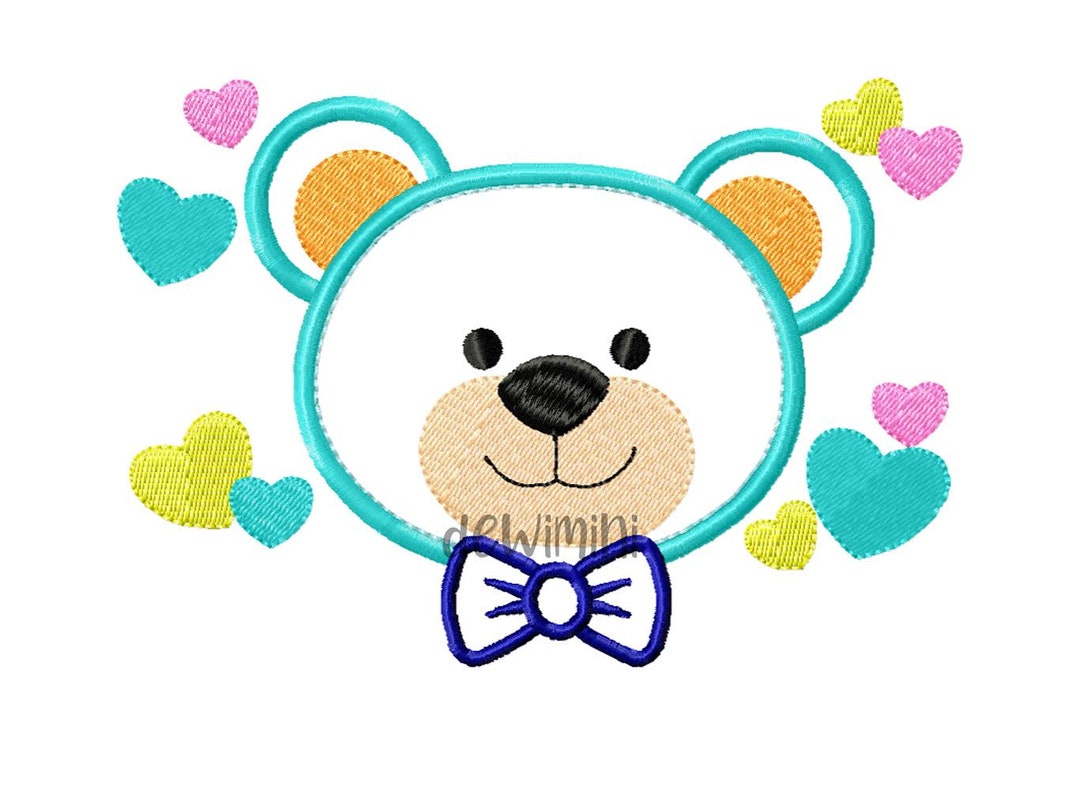 Teddy Bear Applique Embroidery Design, Baby Boy, 5 Sizes (digital ...