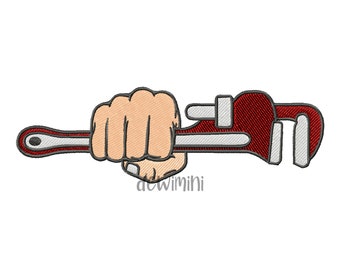 Wrench Mechanic Tool  Embroidery Design, Wrench Icon Machine Embroidery Design, Machine Embroidery Design, 5 Sizes