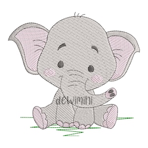 Diseños de bordado de elefantes, Diseño de bordado de animales, Diseño de bordado de elefante Baby Boy, 5 tallas