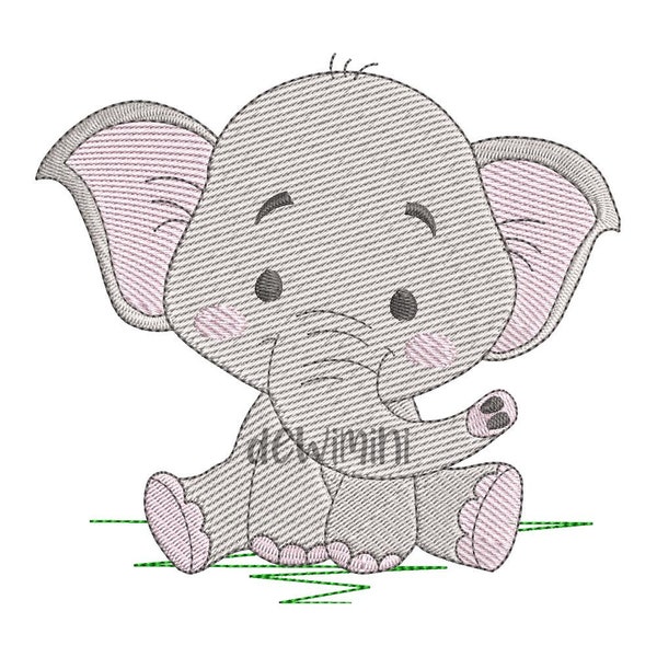 Elephant embroidery designs, Animal embroidery design, Baby Boy Elephant Embroidery Design, 5 Size