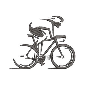 Diseño de bordado de carreras de bicicletas, diseño de bordado de ciclista, diseño de bordado de contorno de ciclista de carreras, diseño de bordado deportivo, 4 tamaños