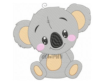 Baby Koala Embroidery Design, Animal Embroidery Design, 5 Sizes