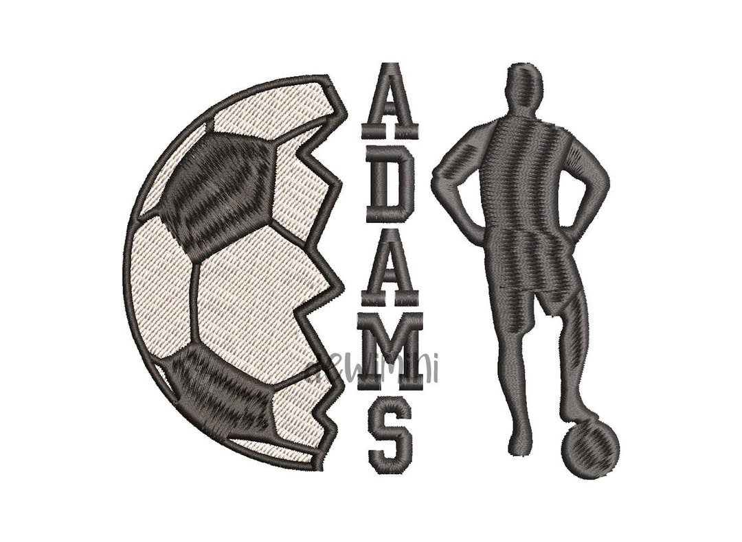 Soccer Embroidery Design Split Name Men, Split Soccer Football ...