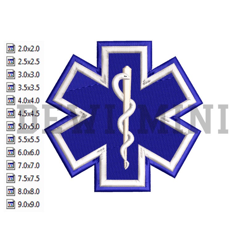 Star of Life Embroidery Design, Mini Paramedic, Medical Symbol, Rescue ...