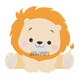 Cute Baby Lion Embroidery Design, Safari Embroidery Design, Animal Embroidery, Machine Embroidery Design, 5 Sizes