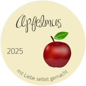 Applesauce labels - laser printing, diameter 4 cm or 5 cm, customizable