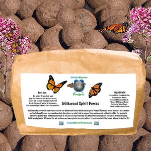 10 Milkweed Seed Bombs for Monarch Butterflies & Endangered Pollinators | Spirit Bombs