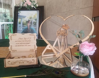 XV, Sweet 16 o libro de visitas de boda, libro de visitas con buzón, libro de visitas alternativo.