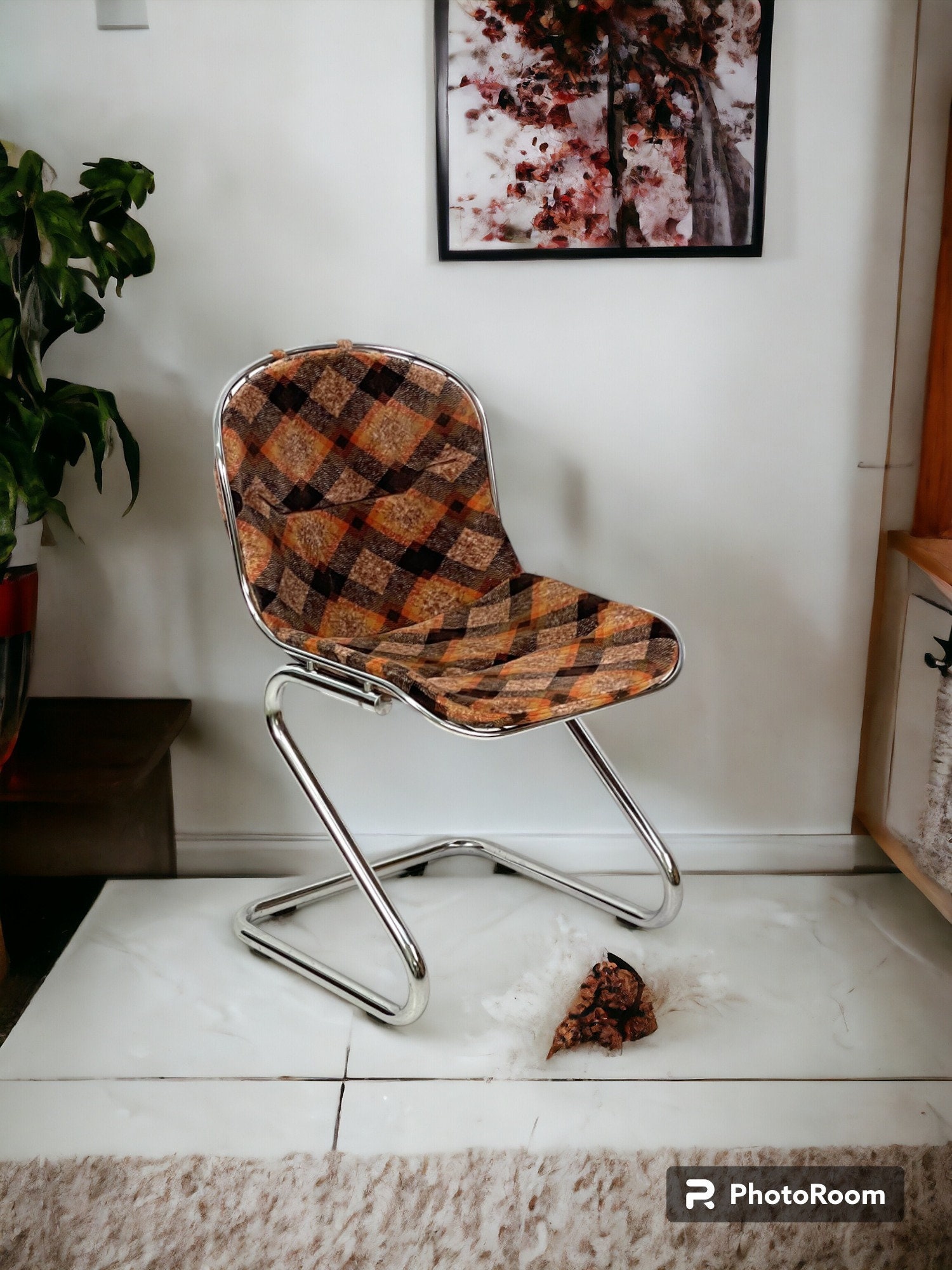 White and 2024 chrome accent chair