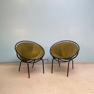 Mid Century Balloon Chair / Leather Armchair by Lusch & Co 60s