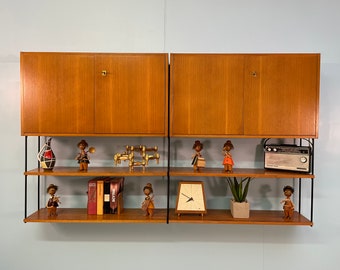 Original mid-century teak shelving system by Ernst Dieter Hilker for Omnia from the 1960s