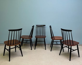 Mid-century Five Fannett Dining Chairs by Ilmari Tapiovaara Germany