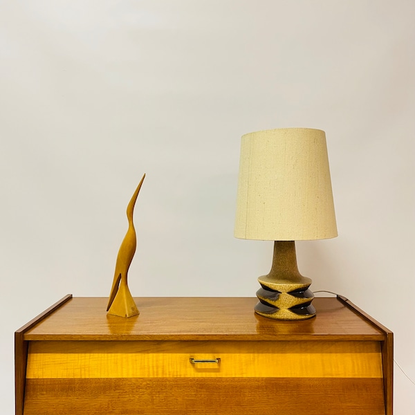 1960s Brown Ceramic Table Lamp by Leola Westgermany