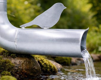Zinc Gutter Outlet Downspout Extension Rainwater Spout Decorative Bird Roof Drain Ø60 Ø80 Ø100