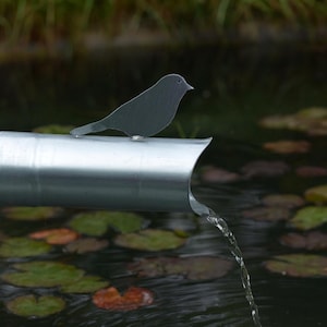 Zinken gootuitlaat, rechte regenwaterafvoer, decoratieve vogelvormige wateruitlaat, dakafvoer, tuinvijver Ø60 Ø80 Ø100