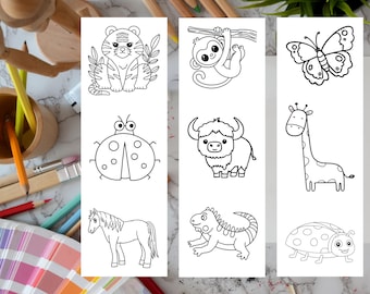 Juego de marcapáginas con forma de animal kawaii, bonitos animales de dibujos animados, regalo para amantes de los libros, accesorios de agenda, regalo para niños