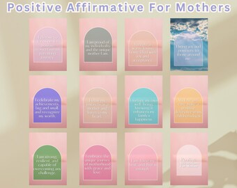 Positive Affirmation Cards for Mothers, Mindfulness Printable (Digital Download)