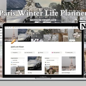 Paris Aesthetic Notion Life Planner, Aesthetic Winter Notion Organiser, Aesthetic IPad Planner, Notion Aesthetic, Winter Parisian Planner,
