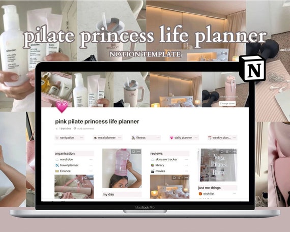 Pink Pilates Princess Aesthetic Notion Life Planner, Aesthetic Notion  Organiser, Aesthetic iPad Planner, That Girl Calendar, Gifts for Her -   Canada