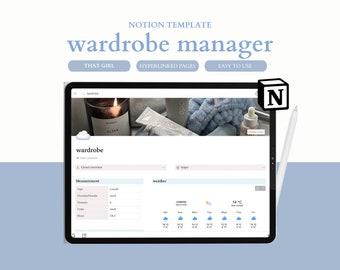 Notion Wardrobe Manager Template: Outfit Planner, Wish List Tracker (Digital Download)