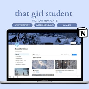 Aesthetic Student Notion Planner | Notion Template For Laptop | University Assignment Tracker | Collage Planner | That Girl Student