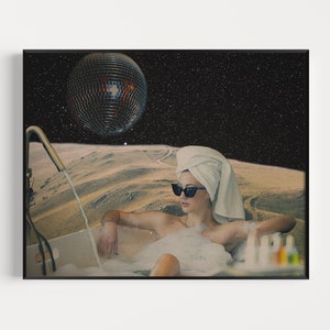 Disco Wall Art, Disco Art Print, Retro Wall Art, Retro Art Print, Vintage Art Print, Vintage Wall Art, Outer Space Art, 80s Art Print